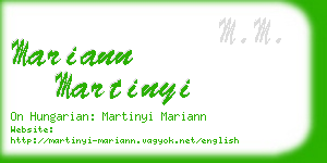 mariann martinyi business card